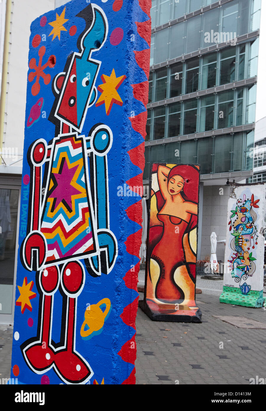 Graffiti sul muro di Berlino Berlino Germania Foto Stock