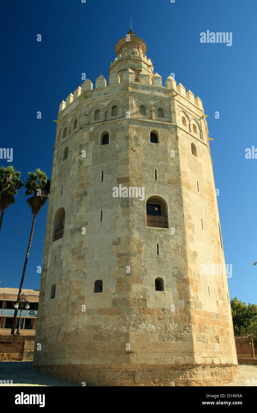 Il Torre Dorata (Torro del Oro) a Siviglia Spagna Foto Stock