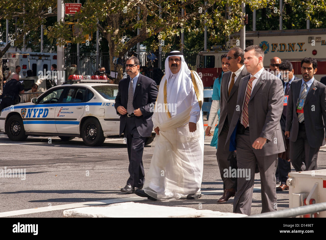 Hamad bin Khalifa al Thani onu nazioni unite New York NY New York City Manhattan 24 Settembre 2007 Foto Stock