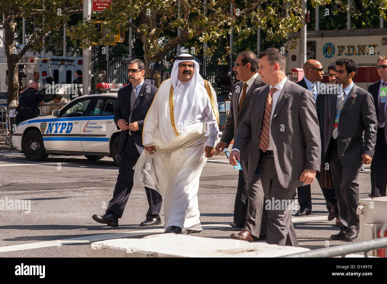 Hamad bin Khalifa al Thani onu nazioni unite New York NY New York City Manhattan 24 Settembre 2007 Foto Stock