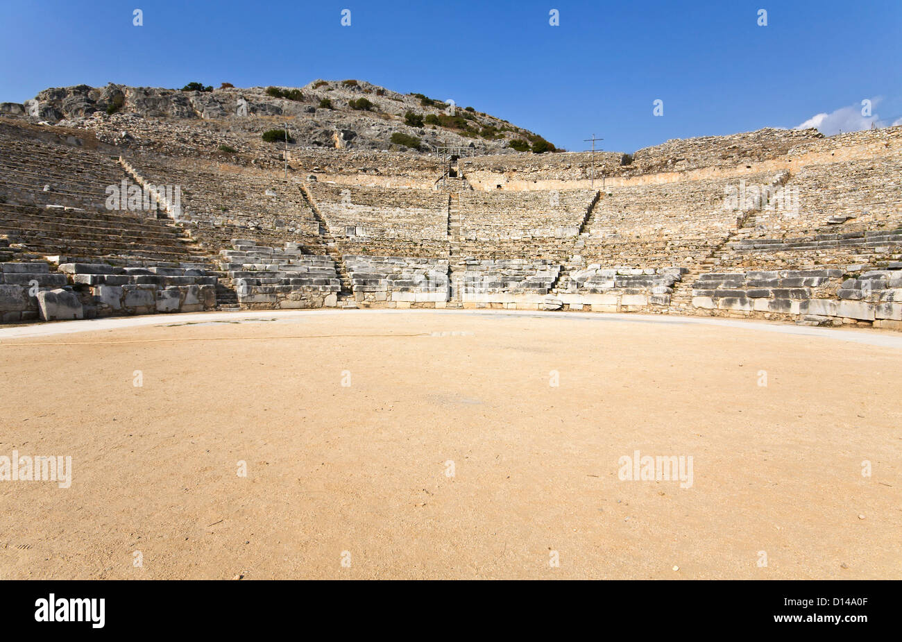 Antico Teatro Greco a Filipois sito archeologico in Grecia del Nord Foto Stock