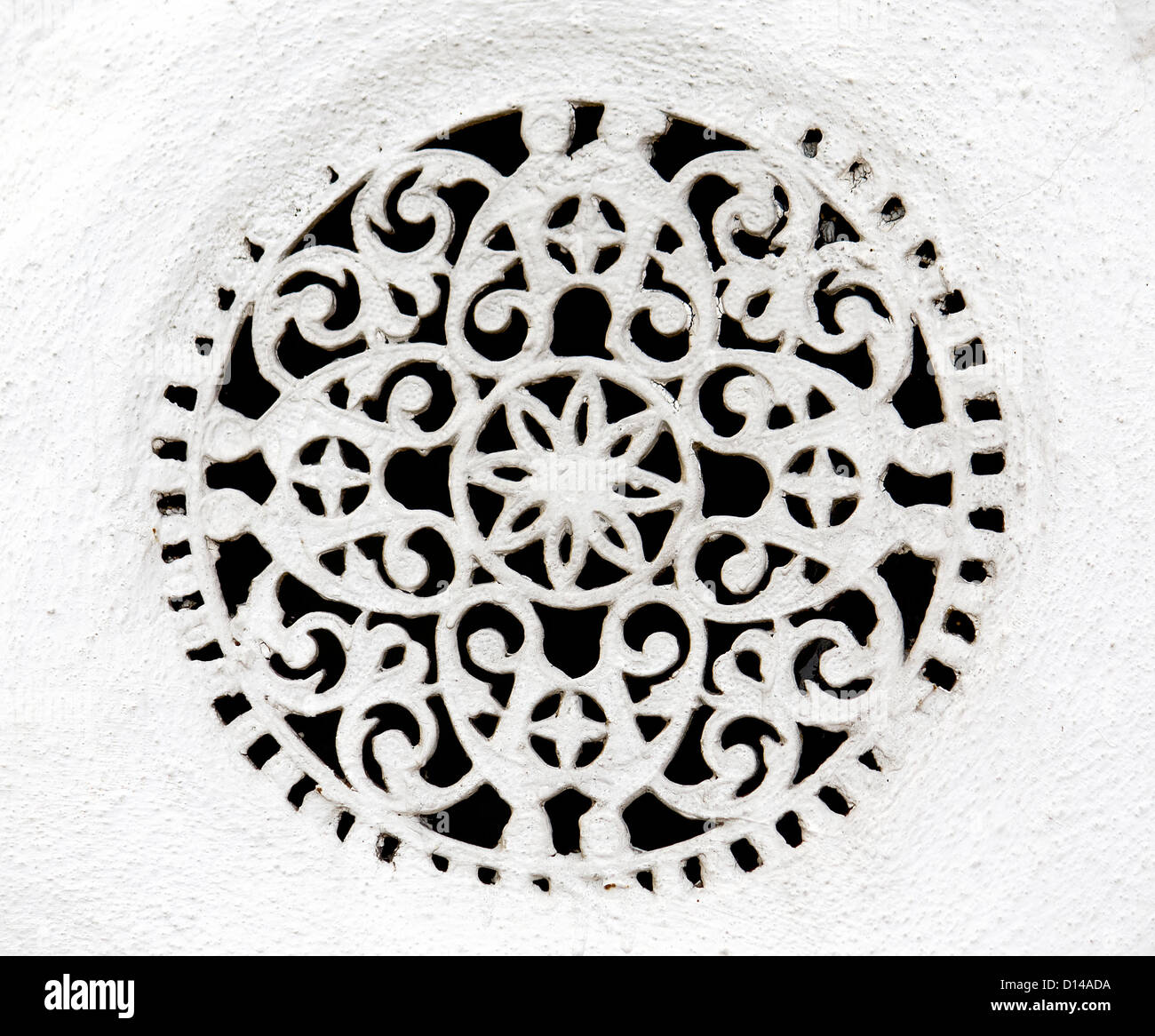 Finestra dettagli in rilievo da una tradizionale greco-ortodossa Foto Stock