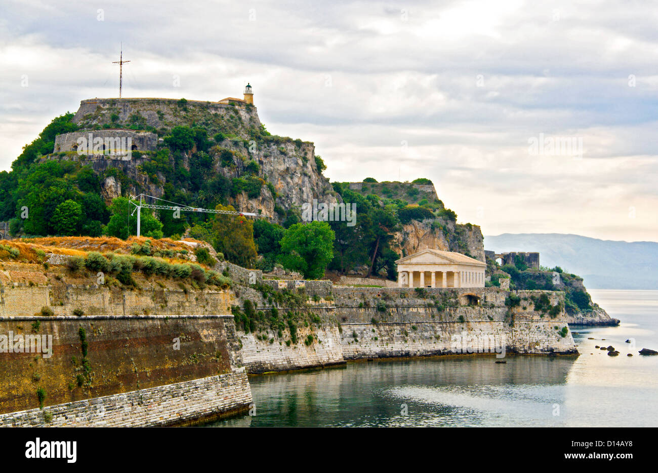 Vecchia Fortezza sull'isola di Corfu in Grecia Foto Stock
