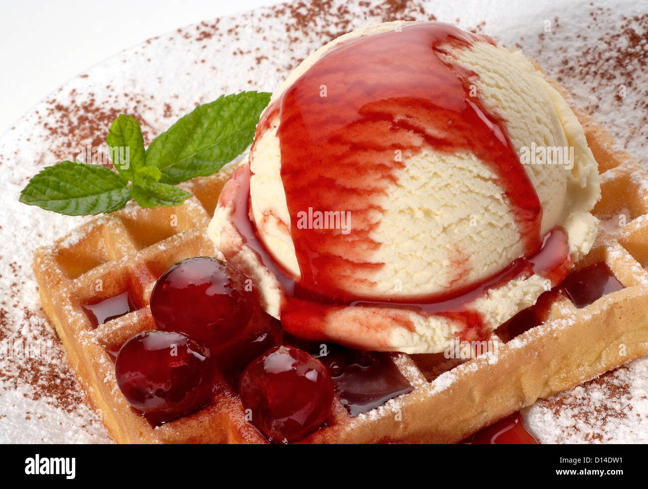 Ice-cream waffle Foto Stock
