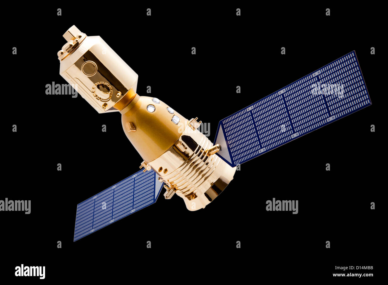 Navicella spaziale su sfondo nero Foto Stock