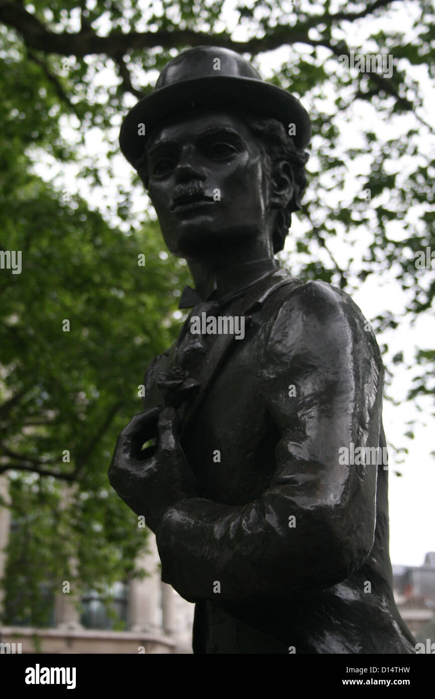 Statua di Charlie Chaplin su Leicester Square, Londra Foto Stock