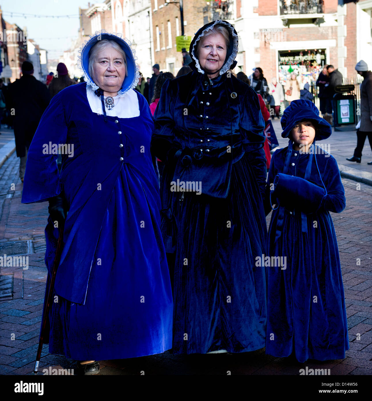 Caratteri in Dickens Festival di Natale in Rochester. Foto Stock