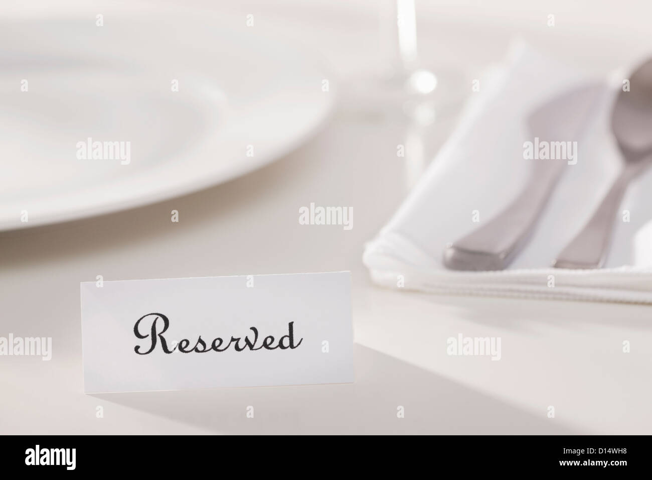 Stati Uniti d'America, Illinois, Metamora, riservati placecard sul tavolo Foto Stock