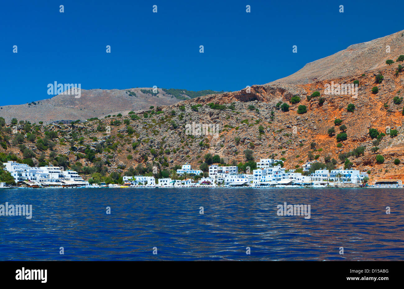 Loutro baia a sud di Creta in Grecia. Costa del mar Libico Foto Stock