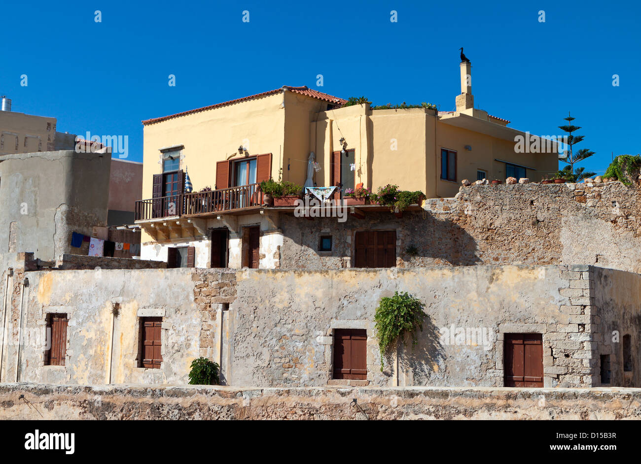 Hania city e la vecchia fortezza veneziana a Creta in Grecia Foto Stock