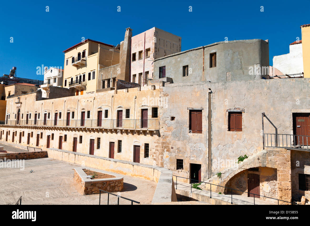 Hania city e la vecchia fortezza veneziana a Creta in Grecia Foto Stock