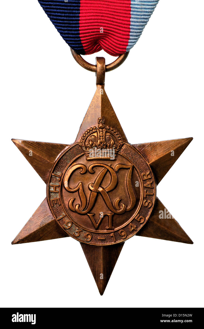 WW2 Medal - 1939-1945 Star, con nastro Foto Stock