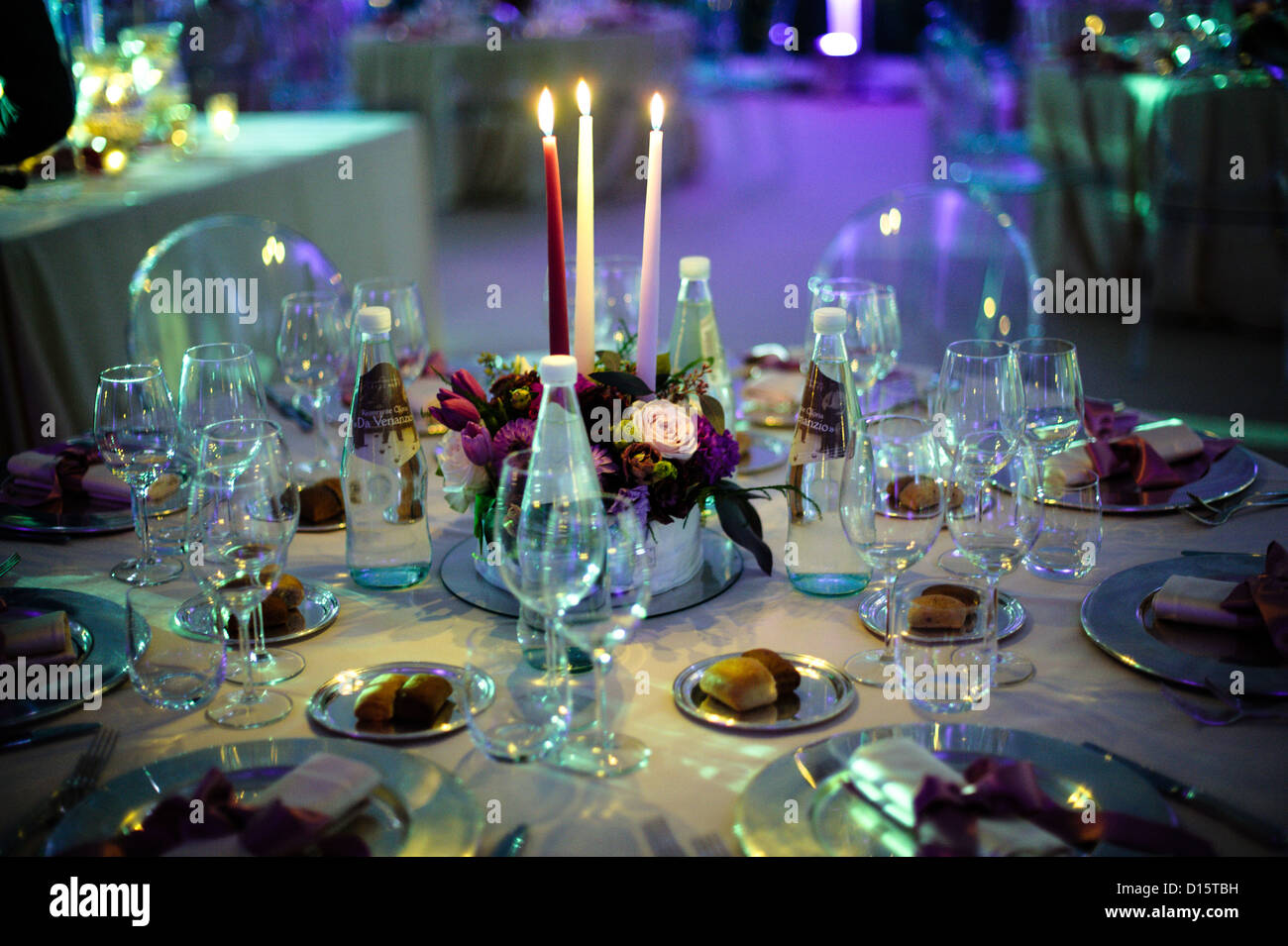La cena a lume di candela Foto Stock