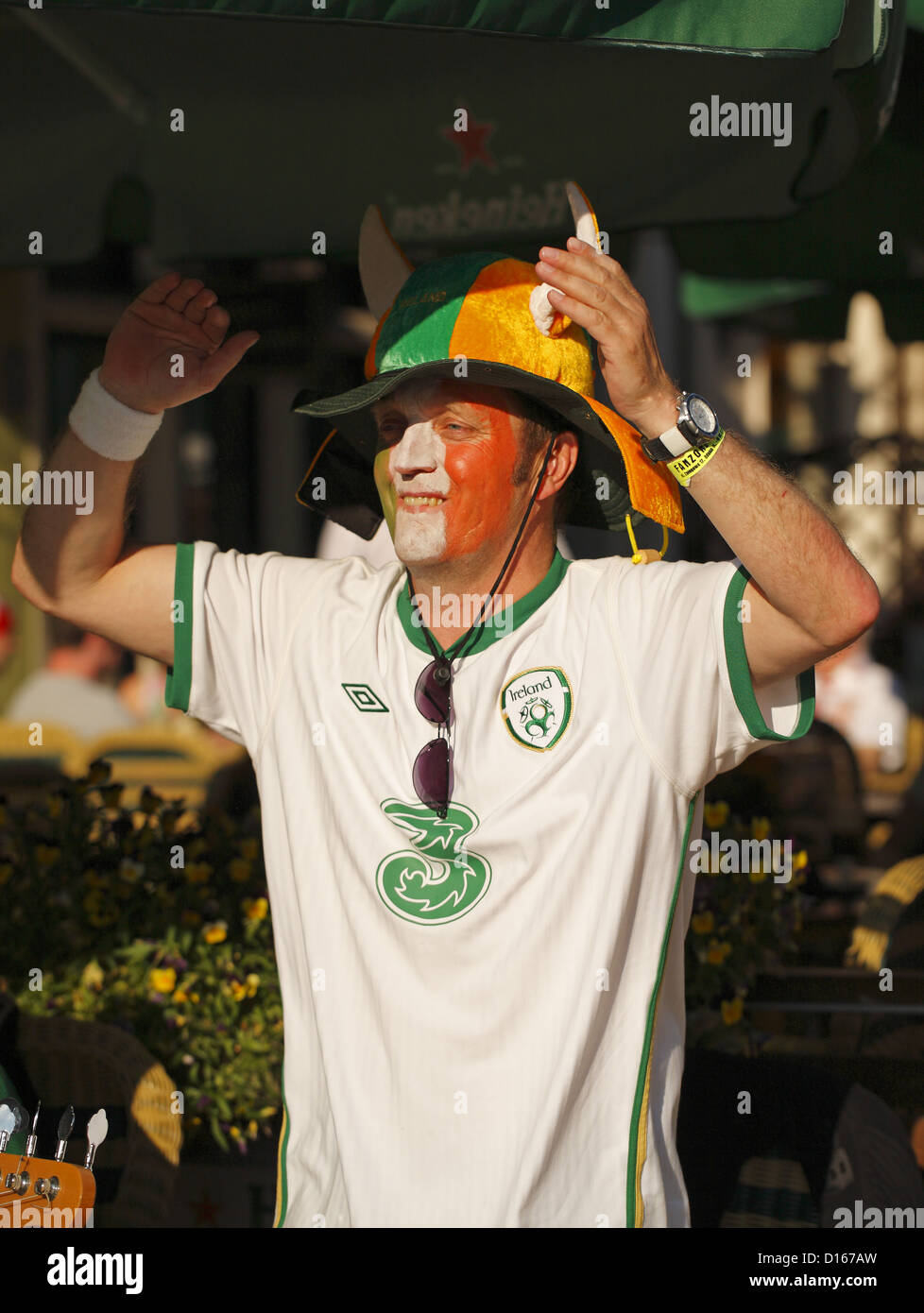 Irish tifoso di calcio, Gdansk, Euro 2012, Polonia Foto Stock