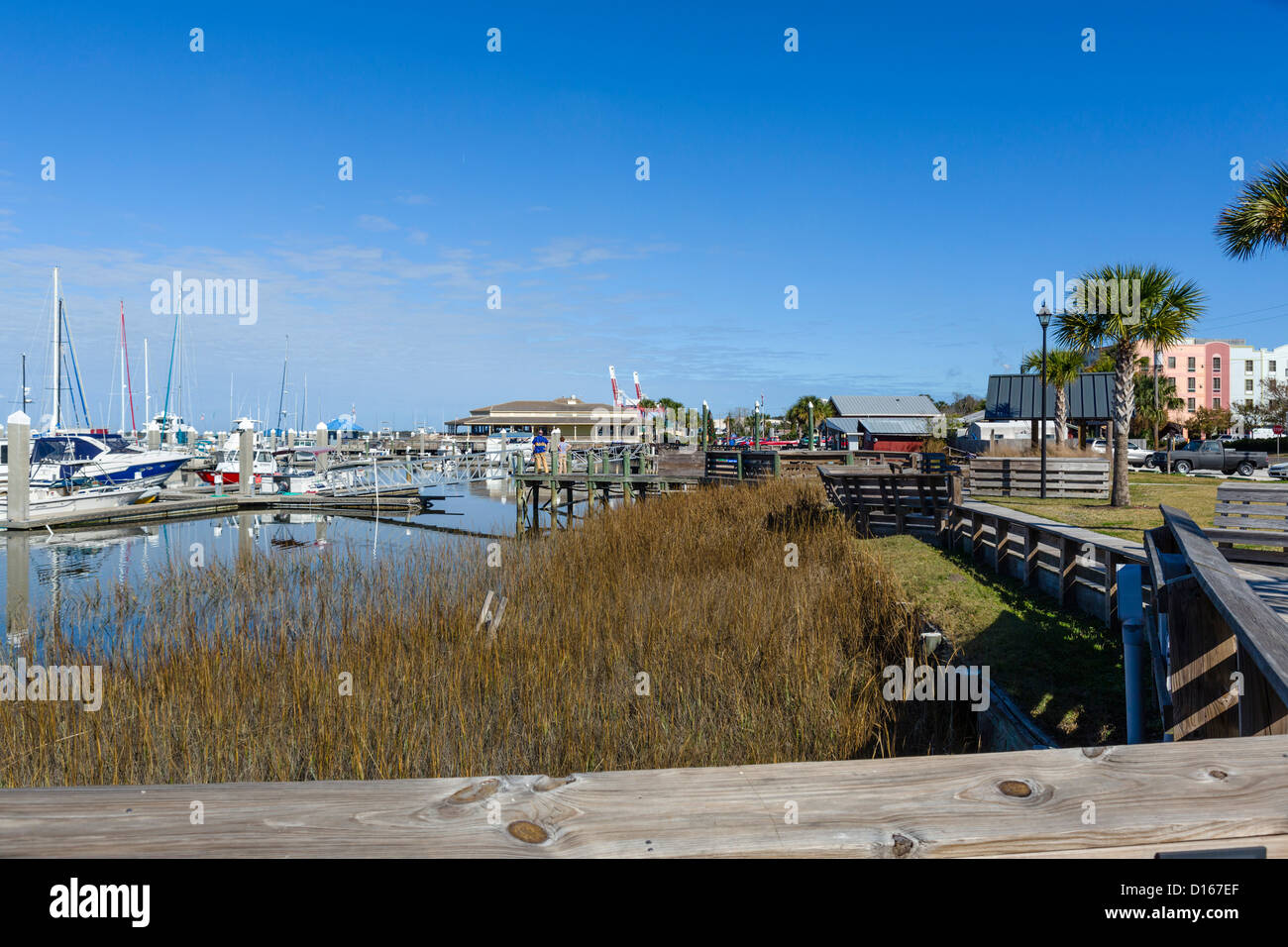Il lungomare nel centro storico di Fernandina Beach, Amelia Island, Florida, Stati Uniti d'America Foto Stock