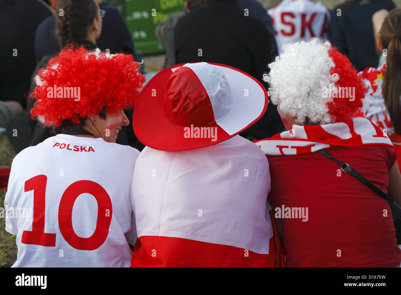 Il polacco gli appassionati di calcio, Gdansk, Euro 2012, Polonia Foto Stock