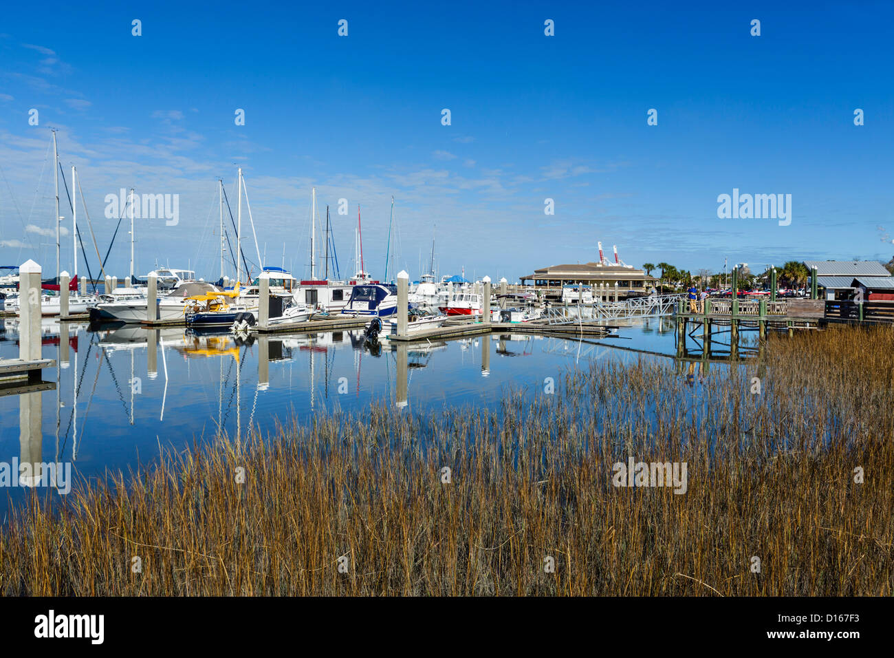 Il lungomare nel centro storico di Fernandina Beach, Amelia Island, Florida, Stati Uniti d'America Foto Stock