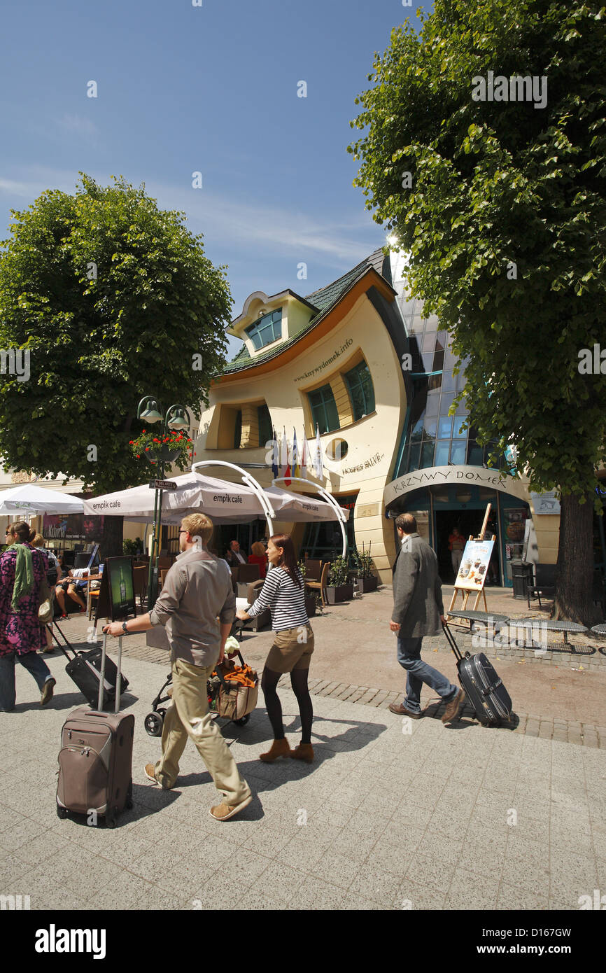 Il Krzywy Domek (la casa storta) Sopot, Polonia Foto Stock