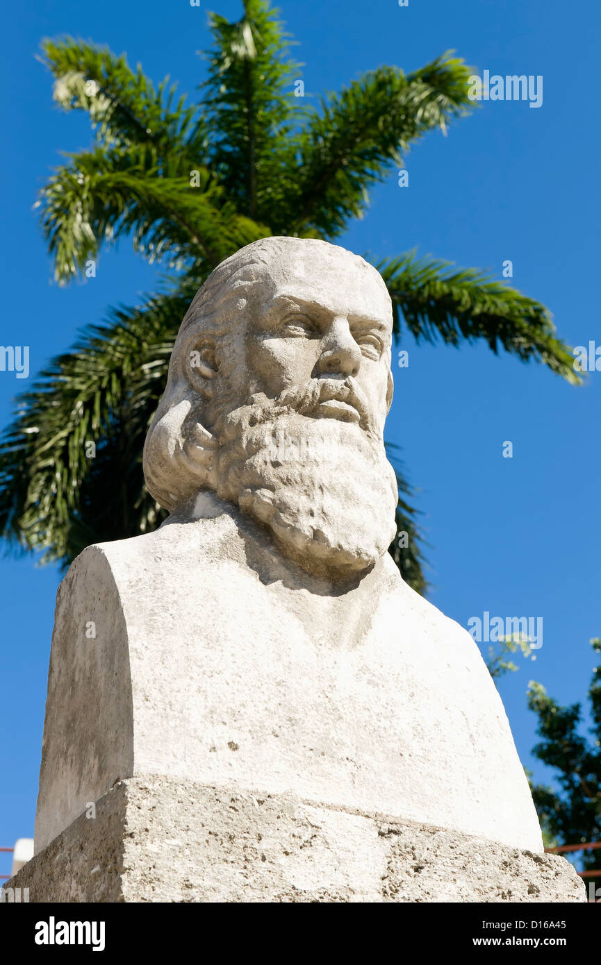 Statua di Camilo Cienfuegos, Santiago de Cuba, Cuba Foto Stock