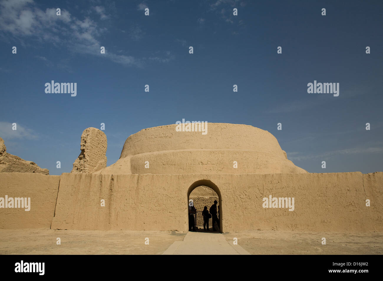 Palazzo dei Re a Gaochang antica città, vicino a Turfan lungo la Silkroad , provincia dello Xinjiang, Uygur autonoma Regione, Cina Foto Stock