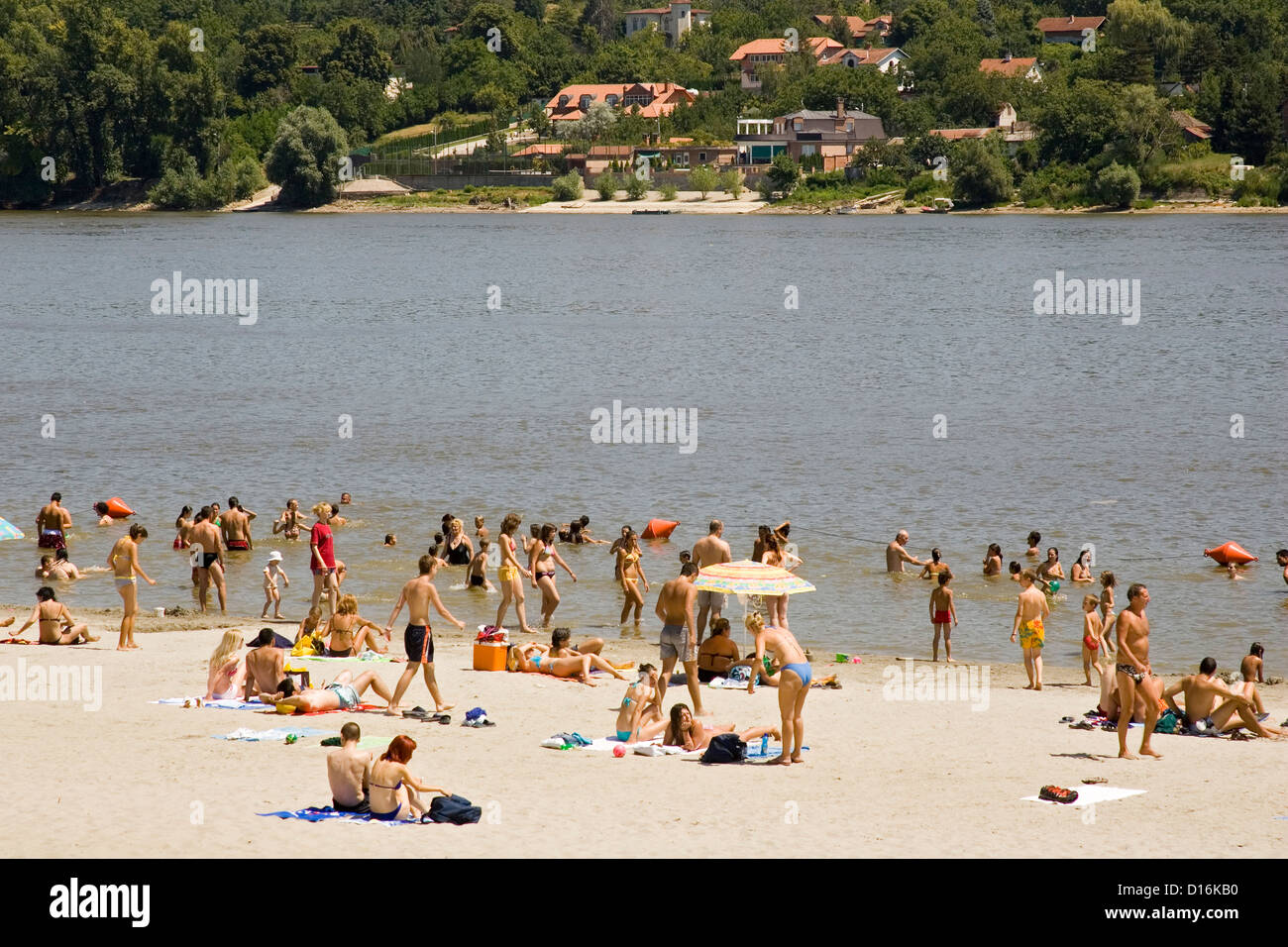 L'Europa, Serbia e vojvodina, Novi Sad, fiume Danubio, Strand spiaggia Foto Stock