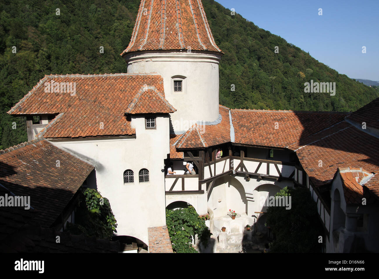Castello di Bran, noto come Castello di Dracula è famosa anche perché Vlad l'Impalatore fermato lì. Foto Stock