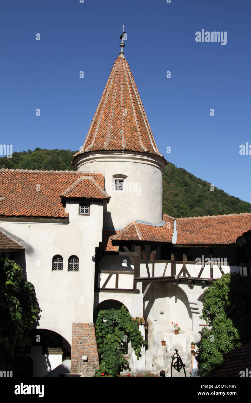Castello di Bran, noto come Castello di Dracula è famosa anche perché Vlad l'Impalatore fermato lì. Foto Stock