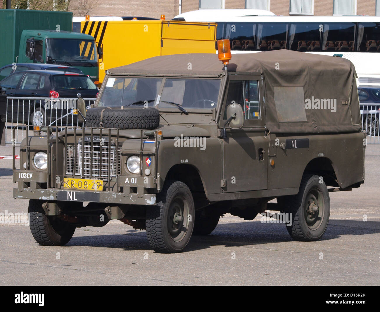 Landrover della Royal Dutch army. Foto Stock