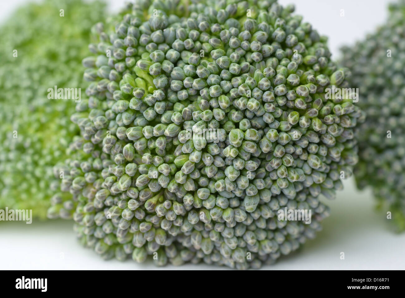 Cime di broccoli close-up Foto Stock
