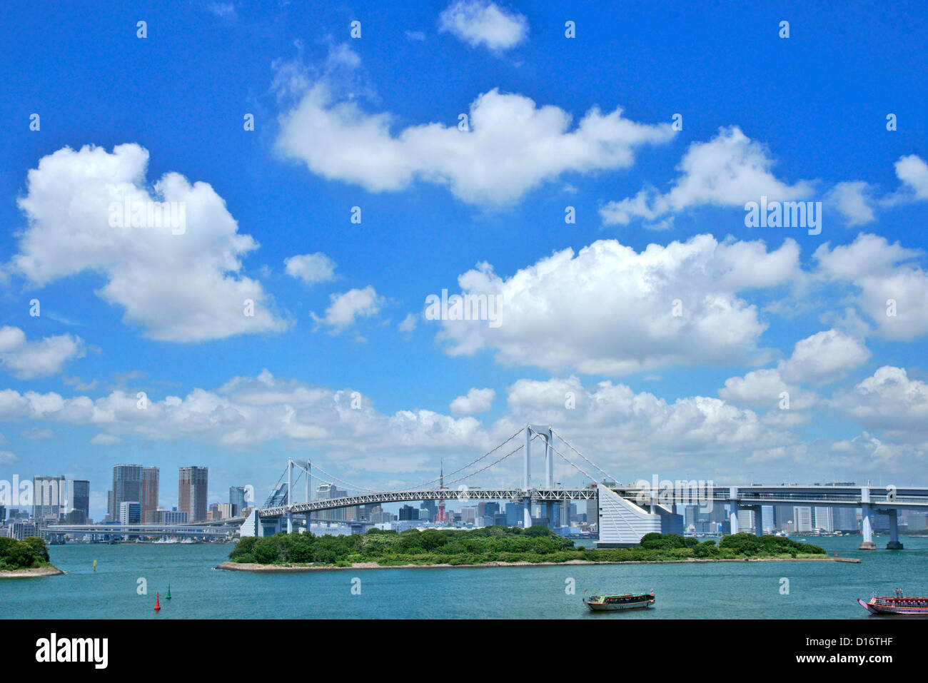 Rainbow Bridge in Odaiba, presso Tokyo Foto Stock