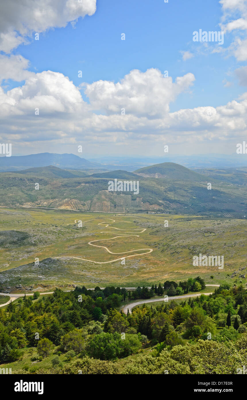 Vista la molla della Sierra Subbetica Foto Stock