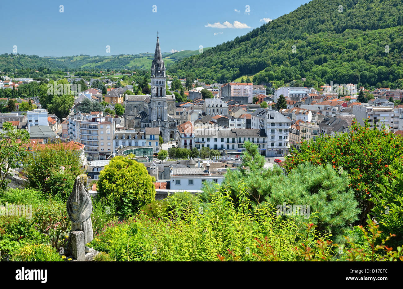 Vista estiva di Lourdes Foto Stock