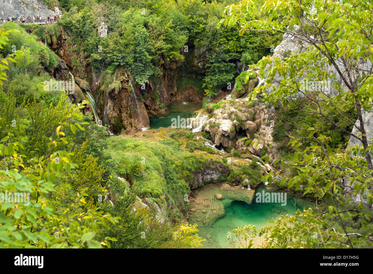 Il Parco Nazionale dei Laghi di Plitvice in Croazia. Foto Stock