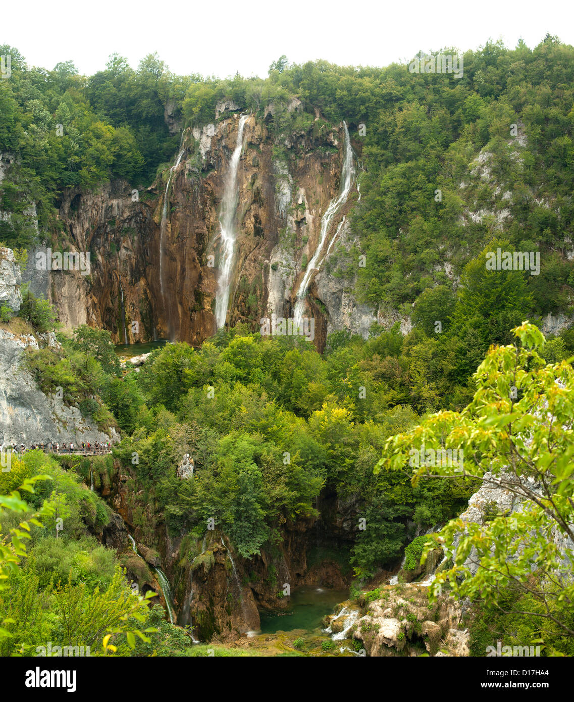 Il Parco Nazionale dei Laghi di Plitvice in Croazia. Foto Stock