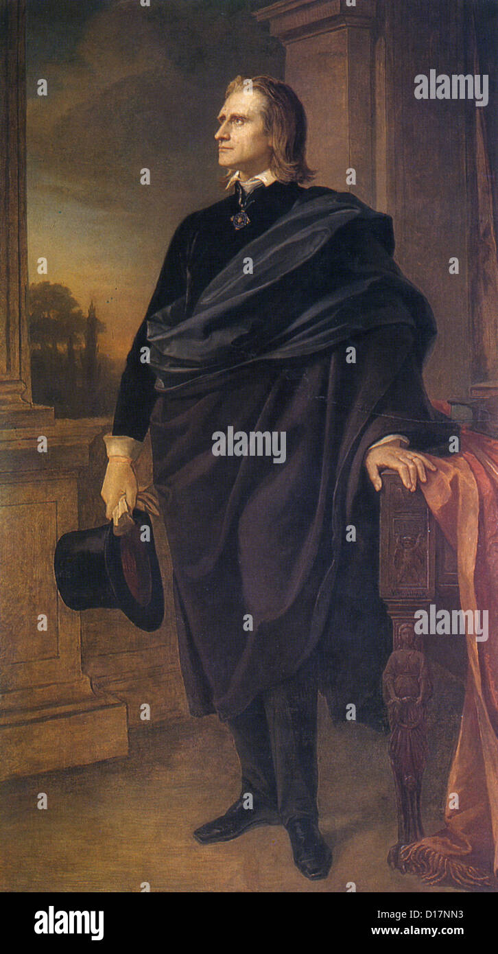 Piazza Ferenc Liszt (1811-1886), compositore ungherese dipinta da Wilhelm von Kaulbach nel 1857 Foto Stock