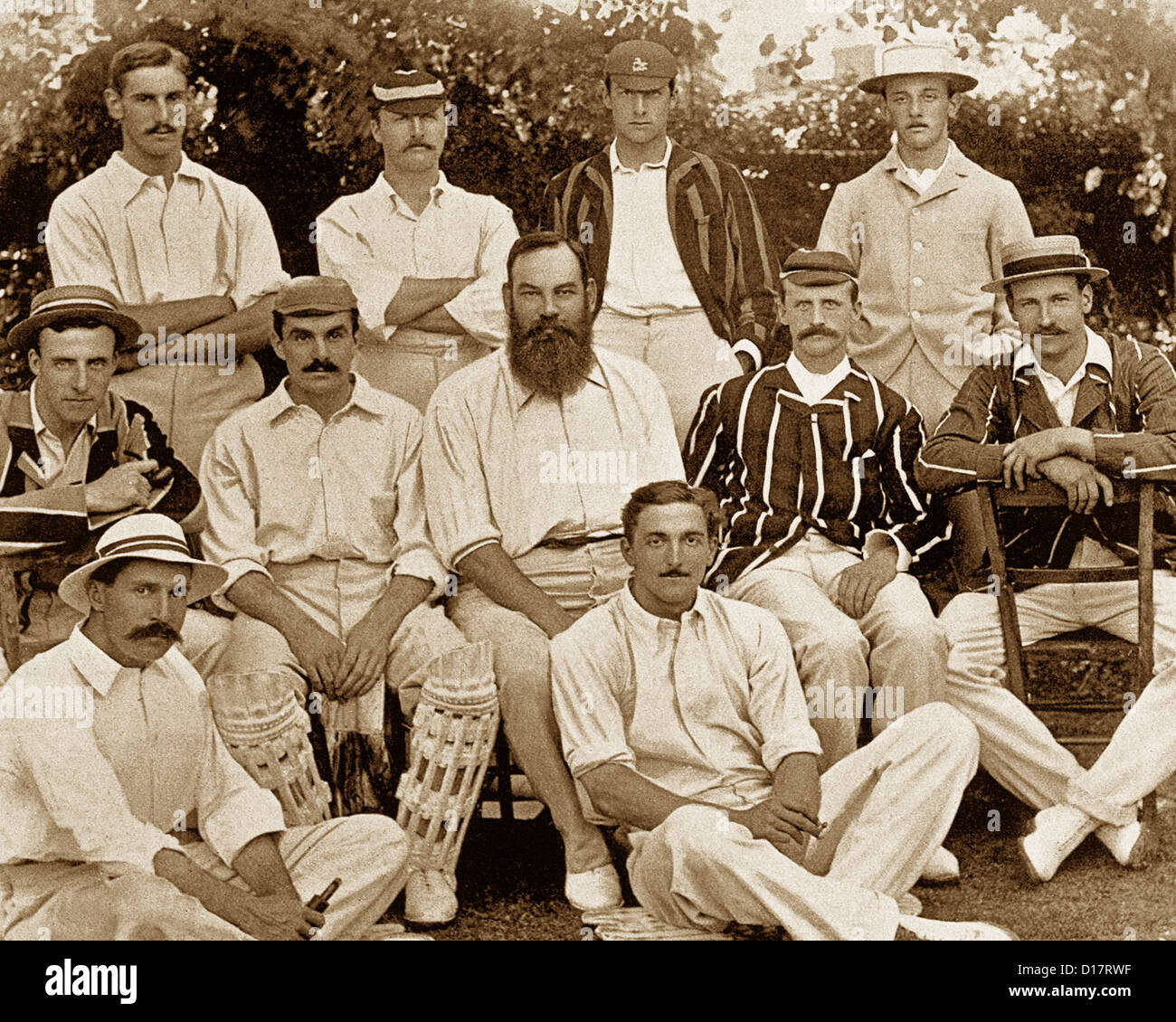 I colleghi di Cricket in 1895 Foto Stock