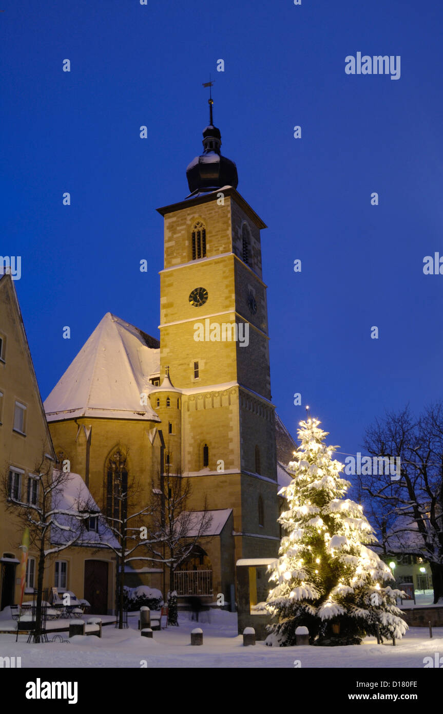 Evang. Johanneskirche • Crailsheim, Landkreis Schwaebisch Hall, Baden-Wuerttemberg, Deutschland, Germania Foto Stock