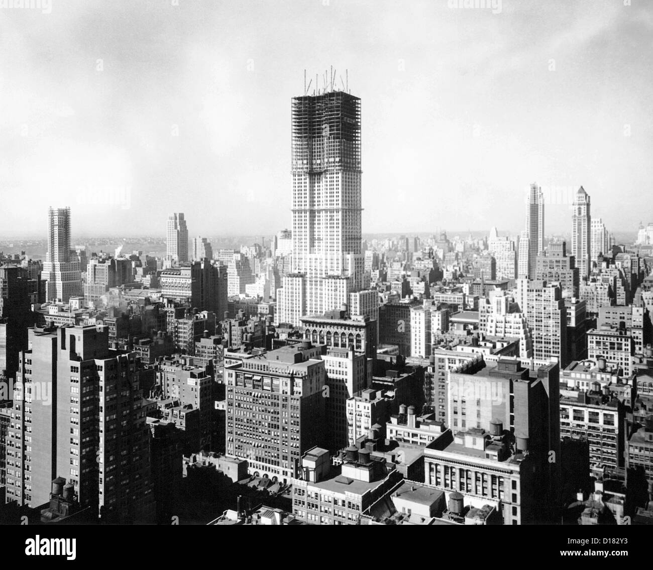 Empire State Building in costruzione, la città di New York Foto Stock