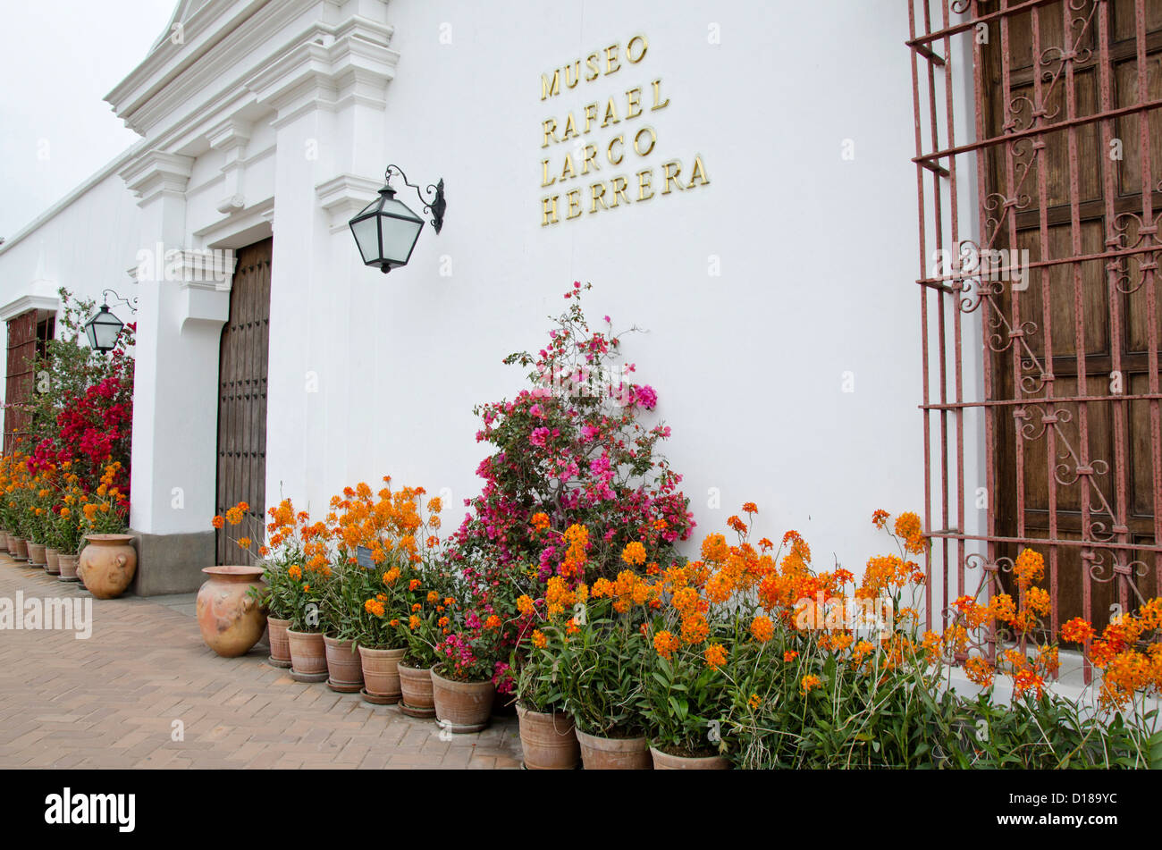 Museo Larco Herrera edificio coloniale di Lima Perú Foto Stock