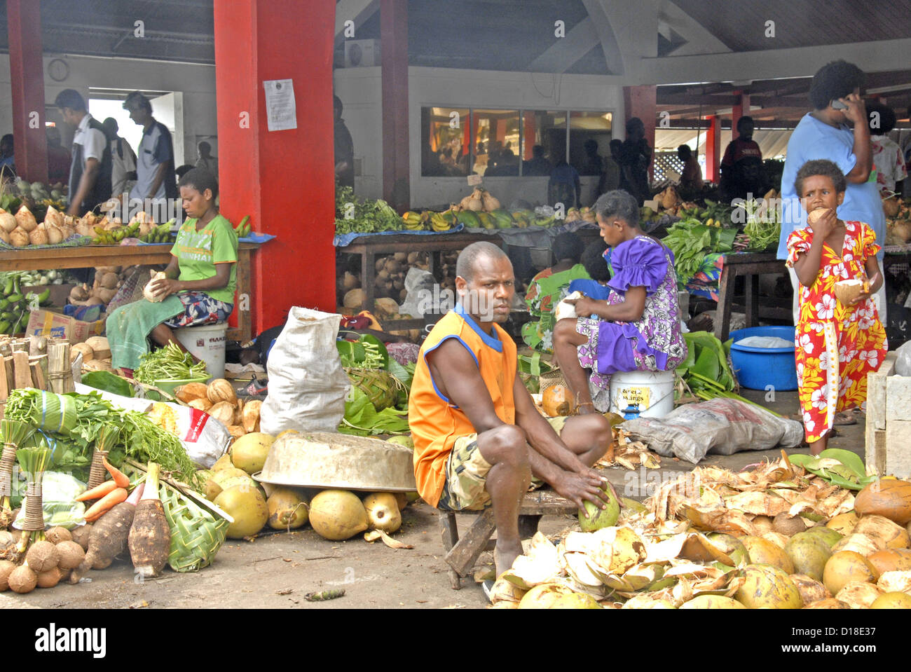 Giorno di mercato Villa porta'isola di Efate Vanuatu Oceania Foto Stock