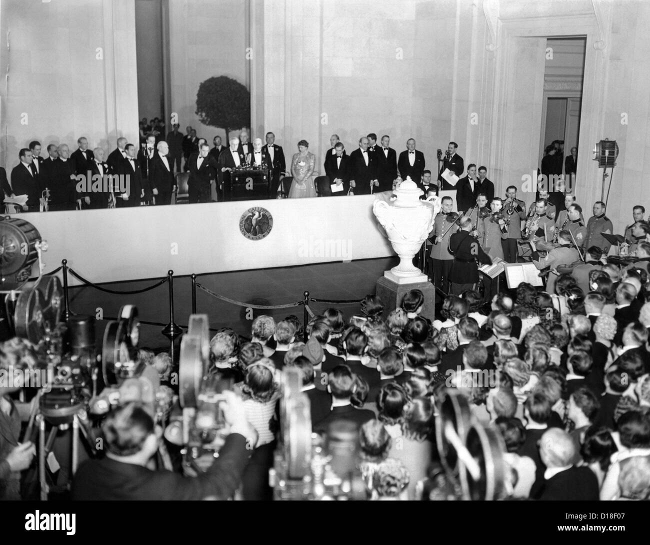 Il presidente Franklin Roosevelt dedicata la nuova Galleria Nazionale di Arte su Marzo 17, 1941. Finanziere e ex tesoro Foto Stock