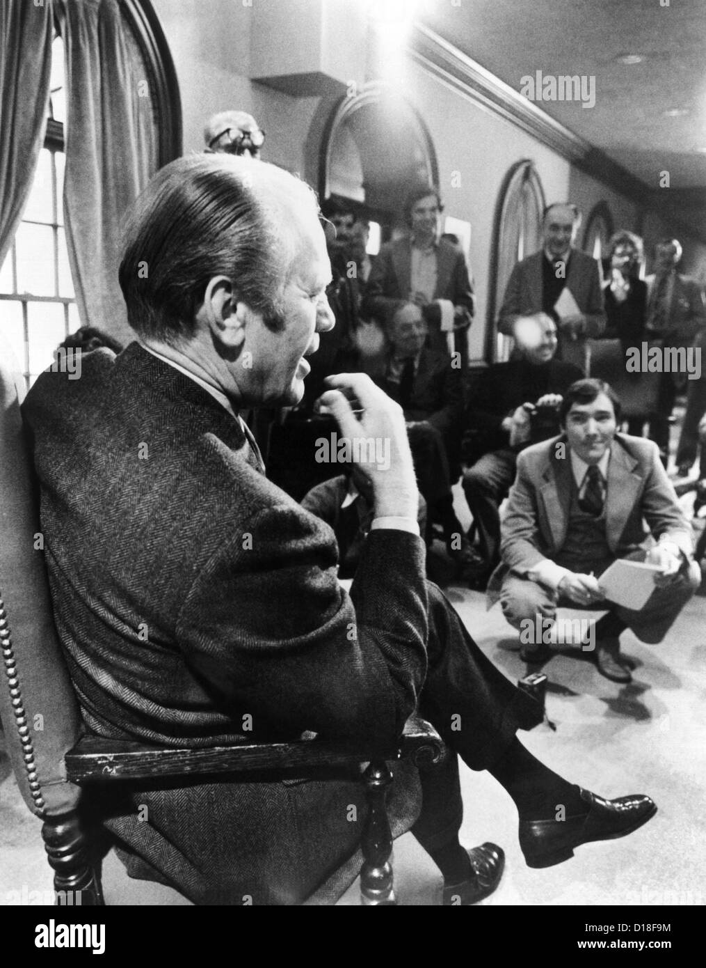 Roosevelt intrattenuti Crown Prince Olav e Crown Princess Marta, della Norvegia, all'estate Casa Bianca. L-R: Foto Stock