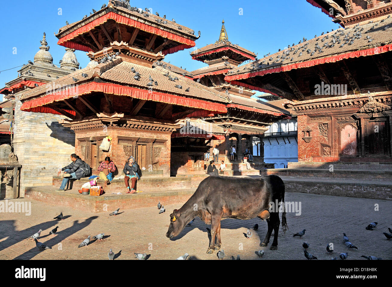 Templi, Piazza Durbar, Kathmandu, Nepal Foto Stock