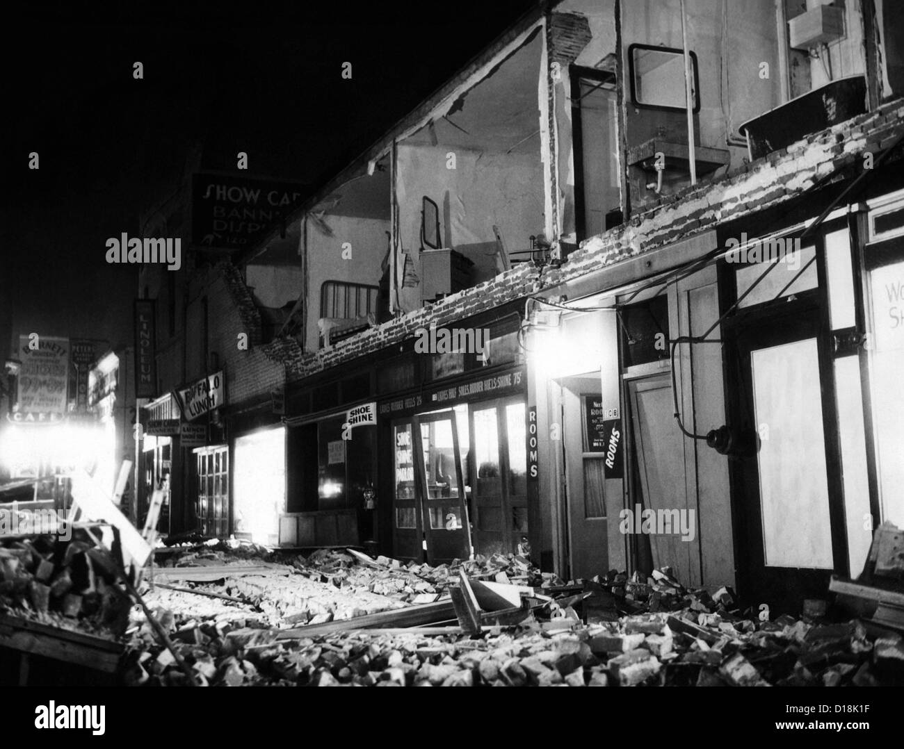 Longbeach 1933 danni del terremoto. La California del sud è stata colpita da una grandezza di 6.4, provocando 120 morti e danni diffusi. Foto Stock