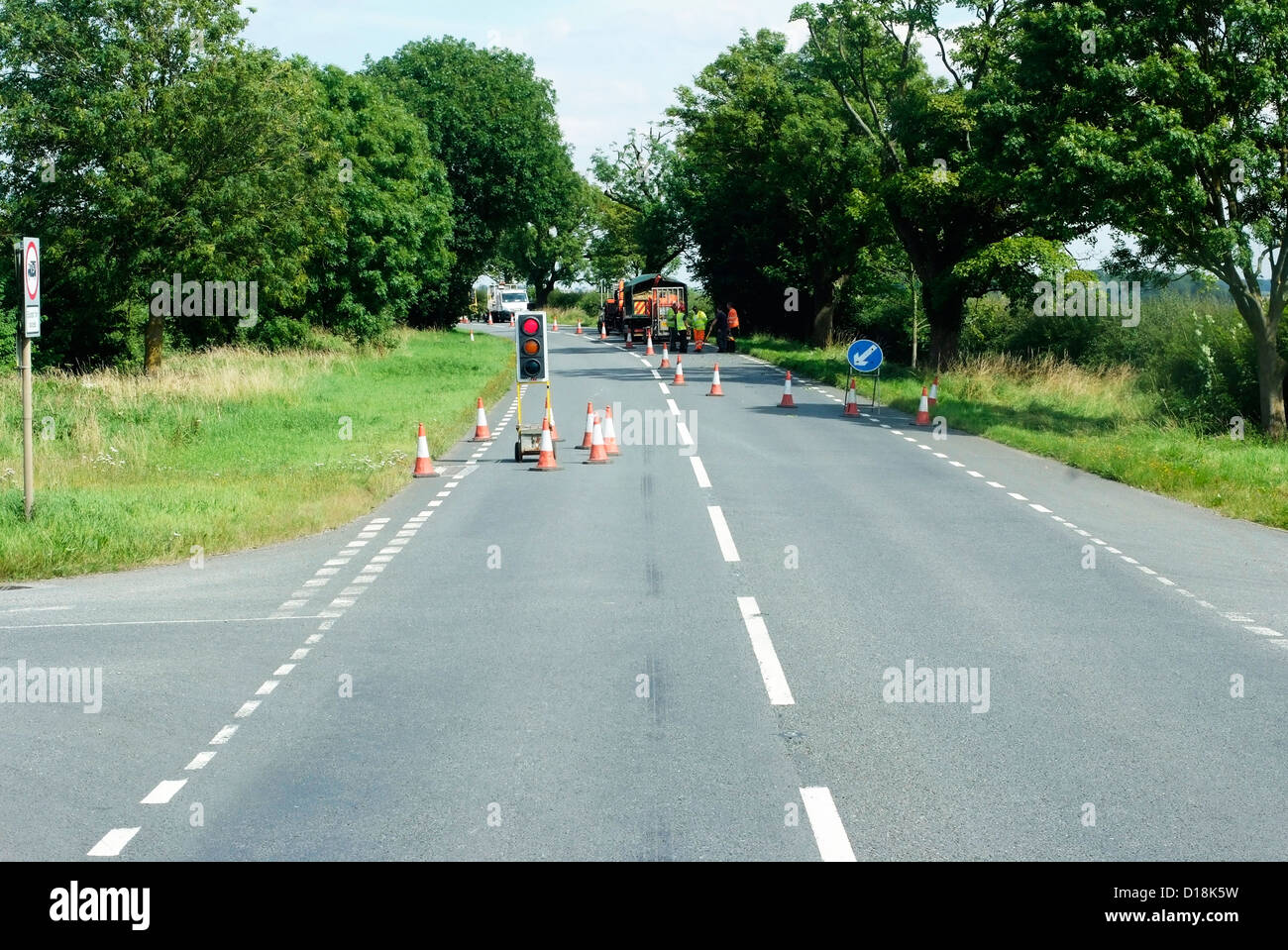 Semafori provvisori. Foto Stock