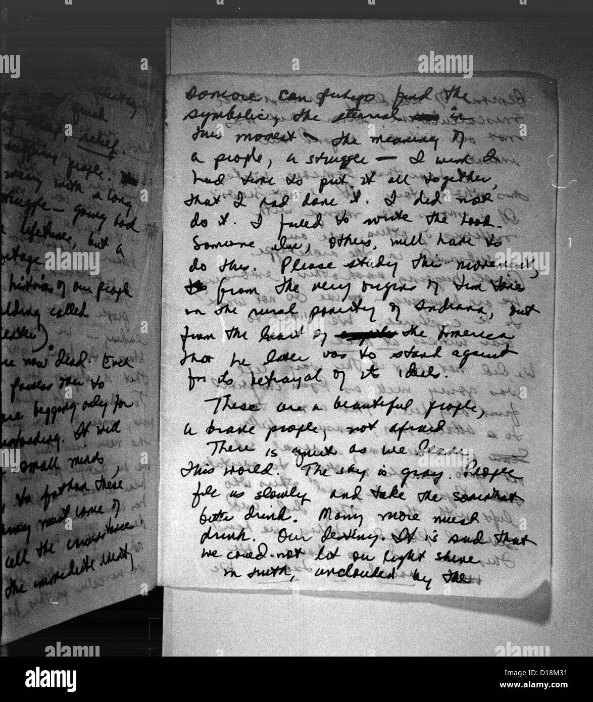 Nota di suicidio, scritto e firmato da Annie Moore. Pagina 5. Moore era un registro infermiere e uno dei leader di tutti i popoli Foto Stock