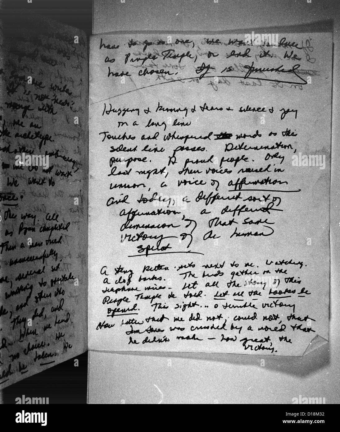 Nota di suicidio, scritto e firmato da Annie Moore. Pagina 6. Moore era un registro infermiere e uno dei leader di tutti i popoli Foto Stock