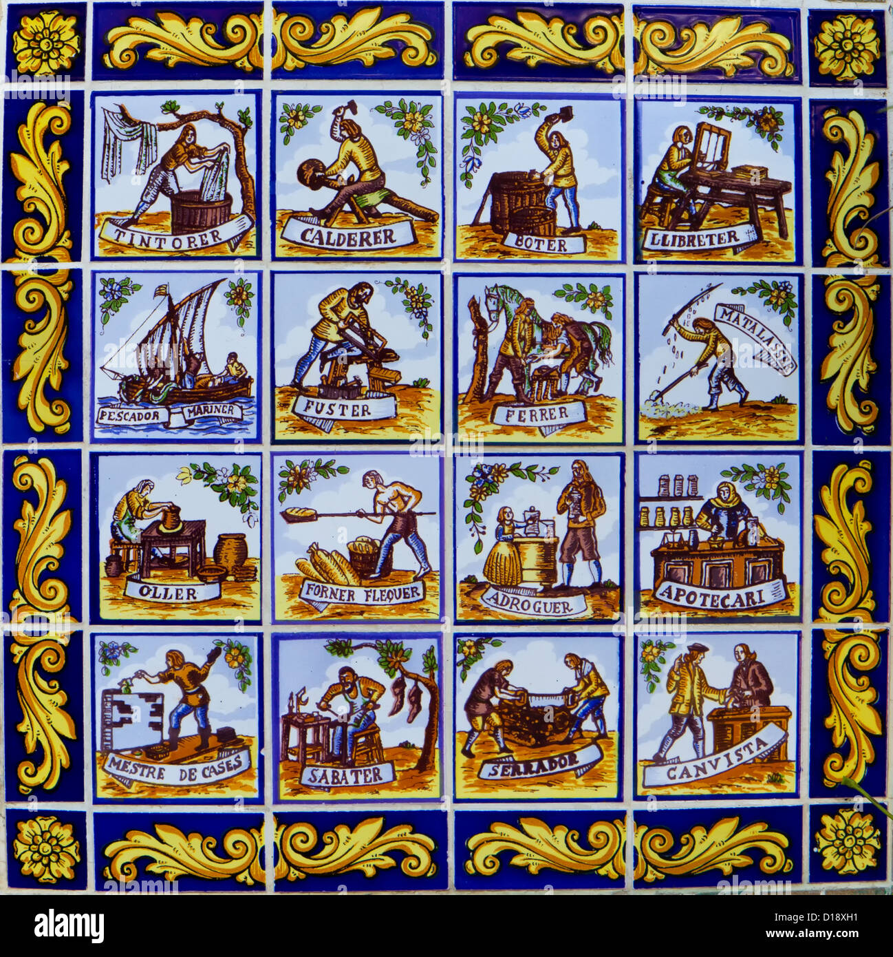 Bello stile vecchio calendario sul muro Foto Stock