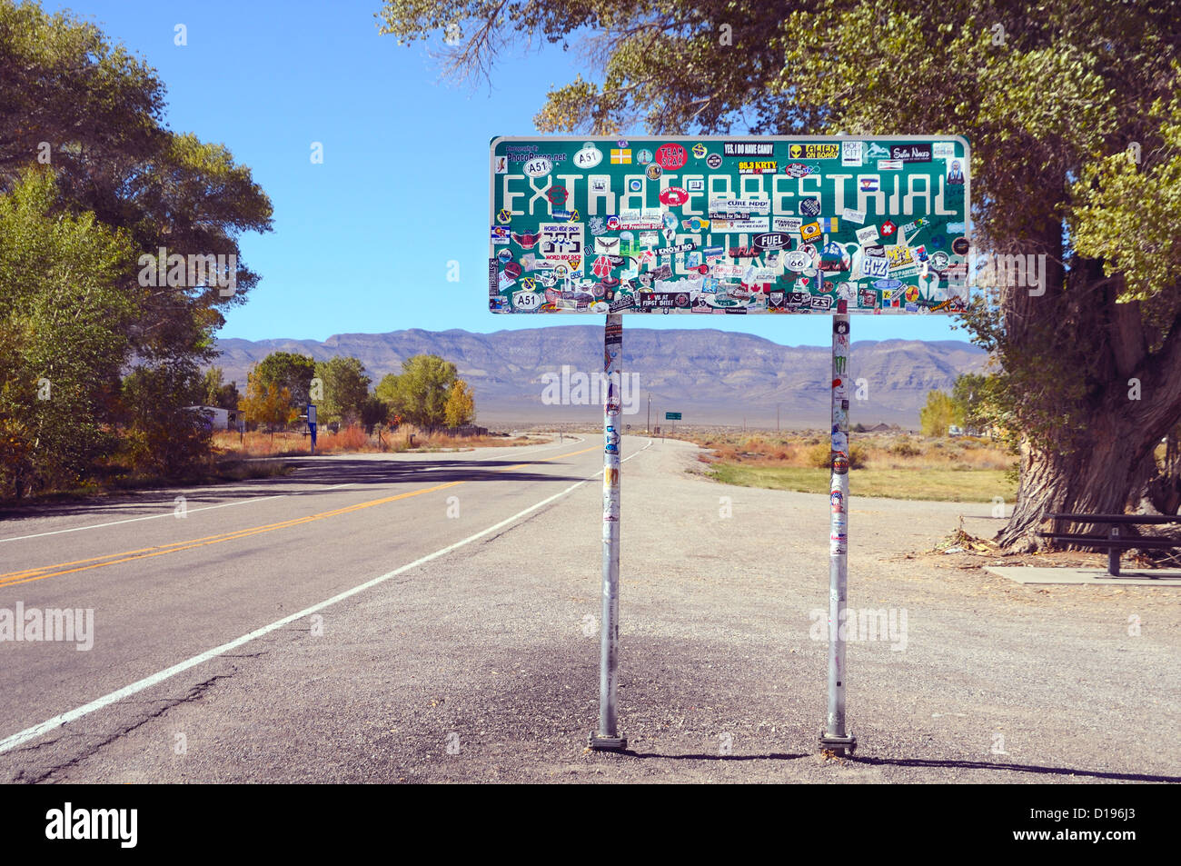 L 'Autostrada extraterrestre " Stato di Nevada Route 375 conduce alla zona di '51' - e al di là! Foto Stock