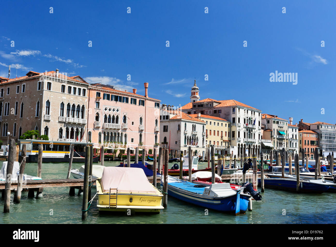 Grand Canal vicino a Ca' D'Oro, Venezia, Italia. Foto Stock